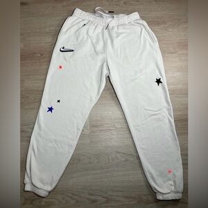 NIKE CLUB Stories Jogger Pants L Mens Beige White Fleece Orange Blue Black Star